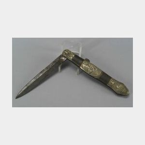 Patriotic Nickel Silver and Horn Folding Knife
