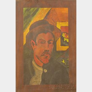 Unframed Oil on Panel, Portrait de l'artiste [Self-Portrait with a Hat], After Paul Gauguin