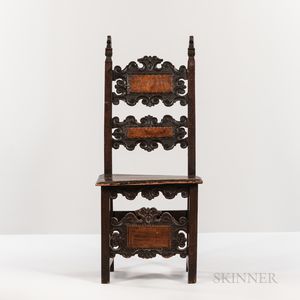 Italian Carved Fruitwood Side Chair