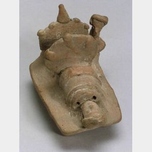 Pre-Columbian Pottery Bed Figure