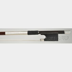 French Silver Mounted Violin Bow, School of Lupot