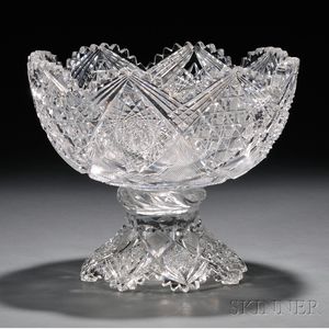 Cut Glass Punch Bowl and Stand