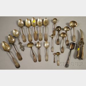 Group of Assorted Mostly Coin and Sterling Silver Flatware