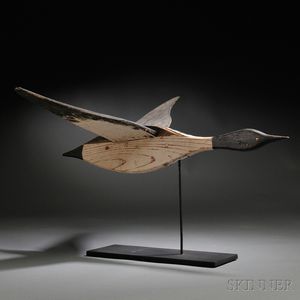 Painted Wooden Flying Canada Goose Weathervane