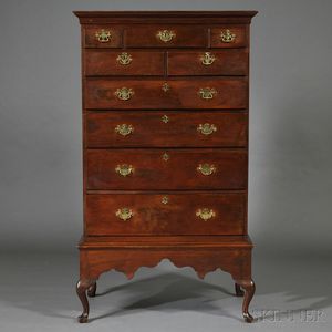Chippendale Carved Walnut Chest-on-frame