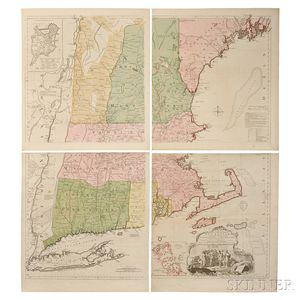 New England. Braddock Mead (c. 1688-1757) A Map of the Most Inhabited Part of New England Containing the Provinces of Massachusetts Bay