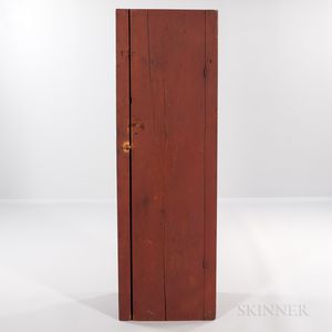 Tall Red-painted Single-door Cabinet