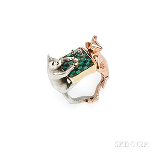 Whimsical 14kt Gold and Silver Ring