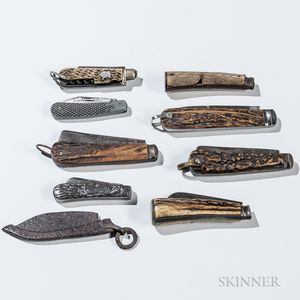Nine Folding Pocketknives