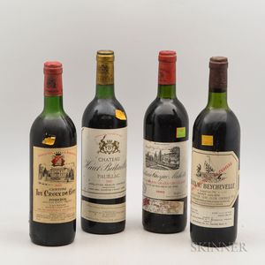 Mixed 1982 Bordeaux, 4 bottles