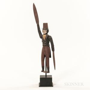 Carved and Painted Militia Soldier Whirligig