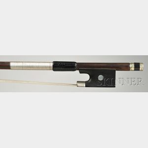 French Nickel Mounted Violin Bow, Francois Bazin
