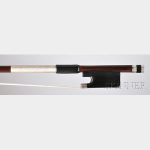 French Silver-mounted Violin Bow, School of Lupot, c. 1835