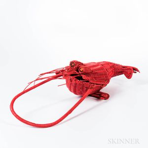 Red Rattan Langoustine Handbag