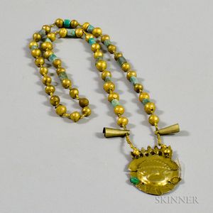 Chimu Gold and Chrysocolla Necklace