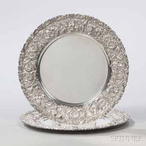 Two Sterling Silver Plates