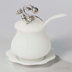 Frosted Glass Tureen with Undertray and Ladle