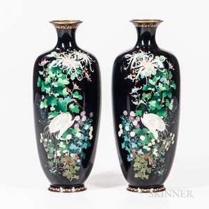 Pair of Cloisonne Vases by Hayashi Chuzo
