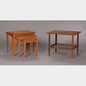 Four Danish Modern Hardwood and Hardwood Veneer Tables