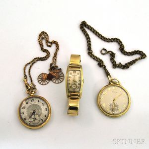 Three Hamilton Gold-filled Watches