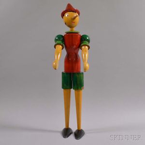 Large Italian Carved and Painted Pinocchio