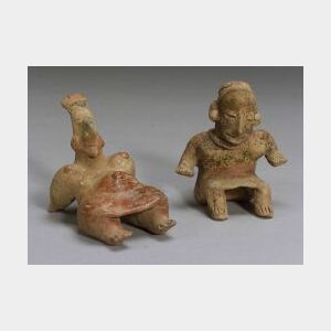 Two Pre-Columbian Painted Pottery Figures