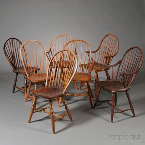 Seven Bow-back Windsor Chairs