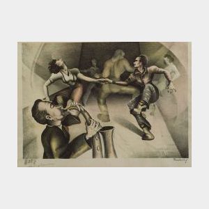 Lot of Two Prints: American School, 20th Century, Jitterbug Dancers