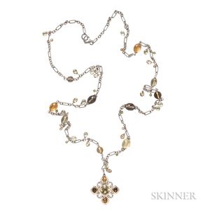 Sterling Silver and 18kt Gold Gem-set Necklace, David Yurman