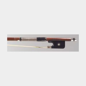 French Silver Mounted Viola Bow, Probably Morizot Freres