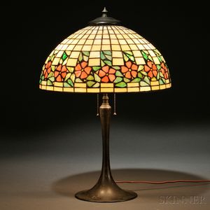 Mosaic Glass Table Lamp Attributed to Unique Art Glass and Metal Co.
