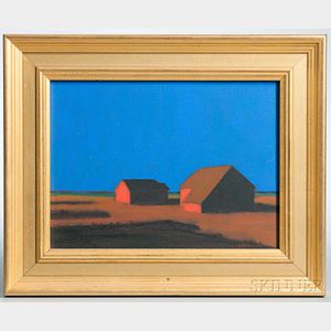Robert Cardinal (Massachusetts, 1936-) Beach Point Cottages Signed CARDINAL l.r., titled on the stretcher. Oil o...