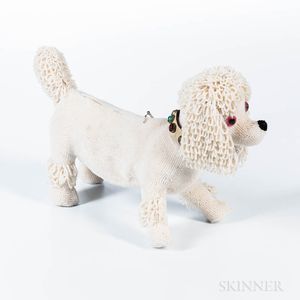 White Beaded Poodle Clutch