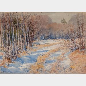 Dwight Blaney (American, 1865-1944) The Birch Tree Path