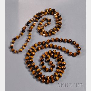 Two Tiger's-eye Quartz Bead Necklaces