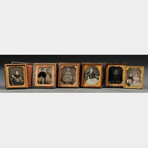 Five Sixth Plate Daguerreotypes and One Ambrotype Portraits of Children