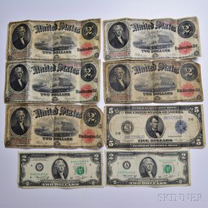 Eight United States Bank Notes