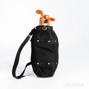 Black Suede and Bakelite Golf Bag Handbag