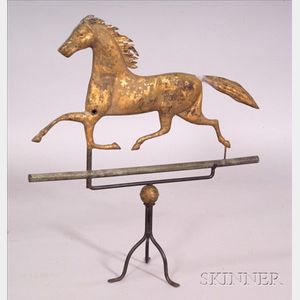 Gilt Copper Running Horse Weather Vane
