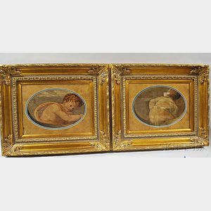 Continental School, 16th/17th Century Style Two Framed Fragmentary Paintings of Children.
