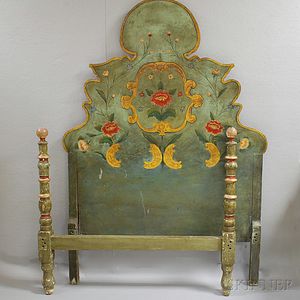 Louis XV-style Polychrome Gesso Bed