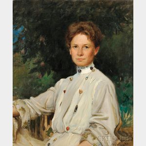 Douglas Volk (American, 1856-1935) Portrait of Nelly Littlehale Murphy
