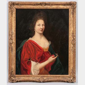 Continental School, 18th/19th Century Lady in Red