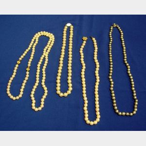 Group of Four Pearl Necklaces