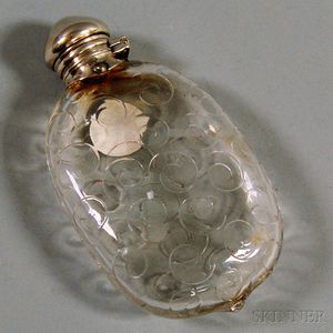 Tiffany & Co. Sterling Silver-mounted Colorless Glass Flask