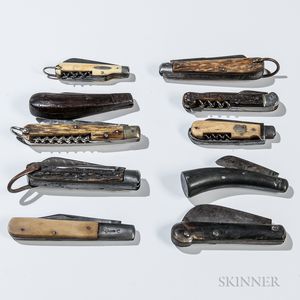 Ten Folding Pocketknives