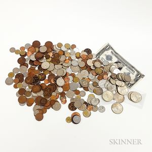 Group of American and World Coins and Currency