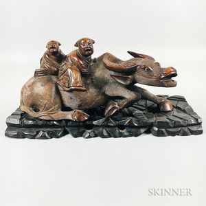 Carved Wood Water Buffalo