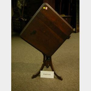 Victorian Walnut Oval Occasional Table and Tilt-top Stand.
