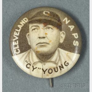 1910-1912 Sweet Caporal Cigarettes Cy Young/Cleveland Naps Pin